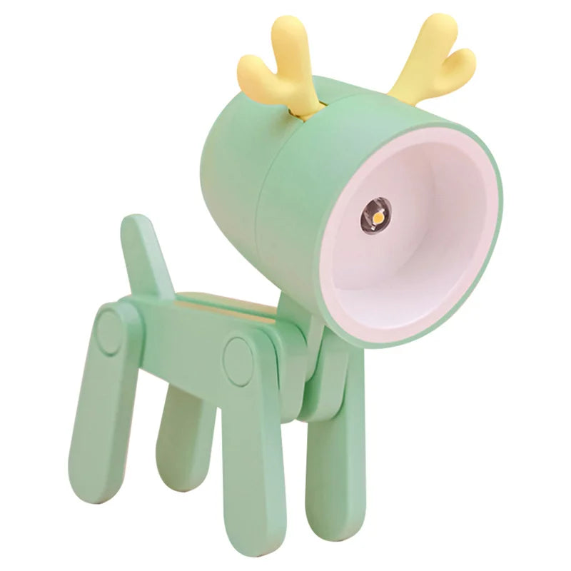 Mini LED Folding Night Light – Cute Dog & Deer Shape Bedside Lamp for Kids' Room & Gift Decor