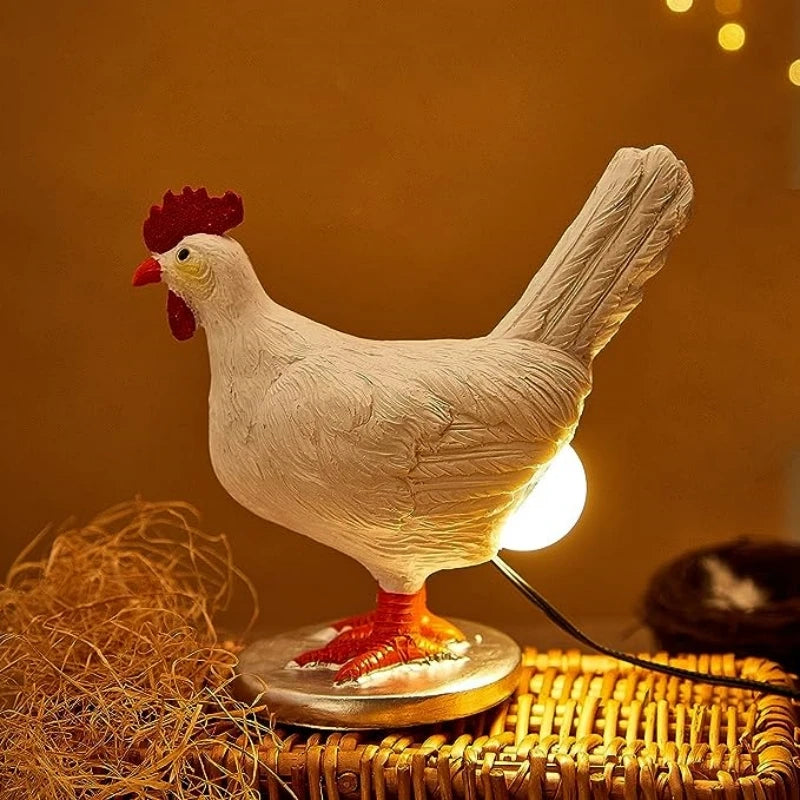 Funny Chicken Night Light – Decorative LED Resin Table Lamp for Bedroom, Party & Easter Decor