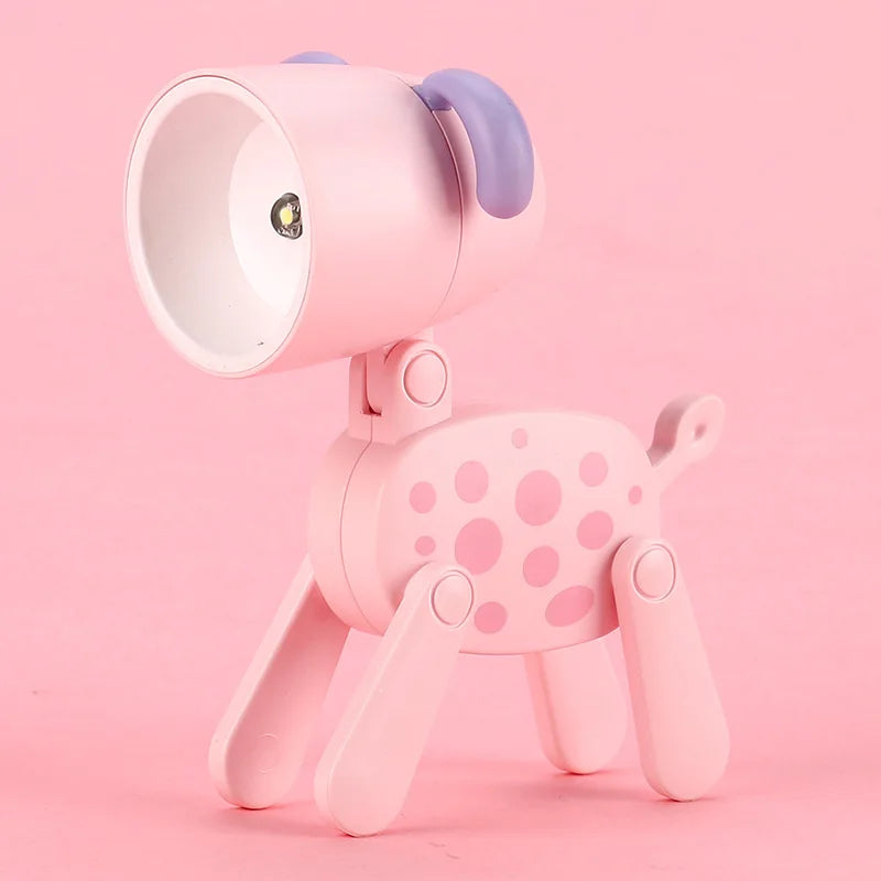 Mini LED Folding Night Light – Cute Dog & Deer Shape Bedside Lamp for Kids' Room & Gift Decor