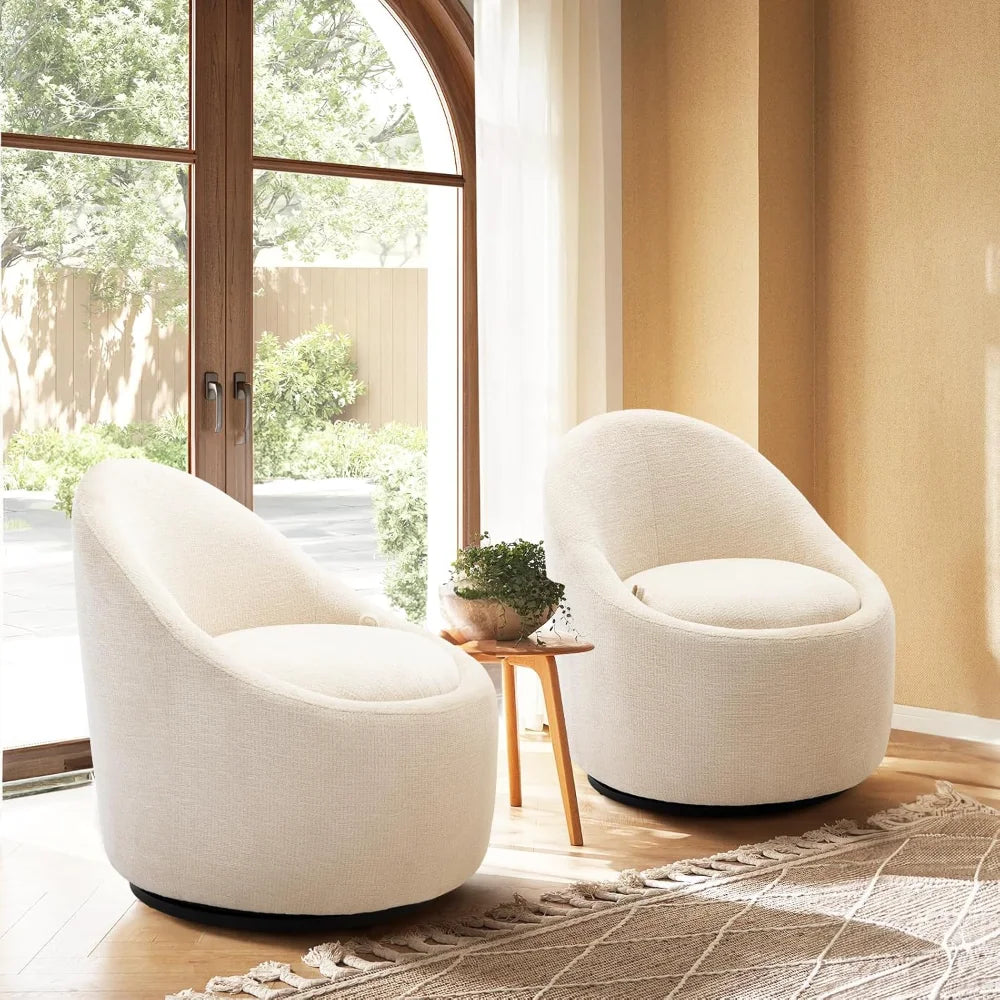 360° Swivel Barrel Accent Chair with Hidden Storage
