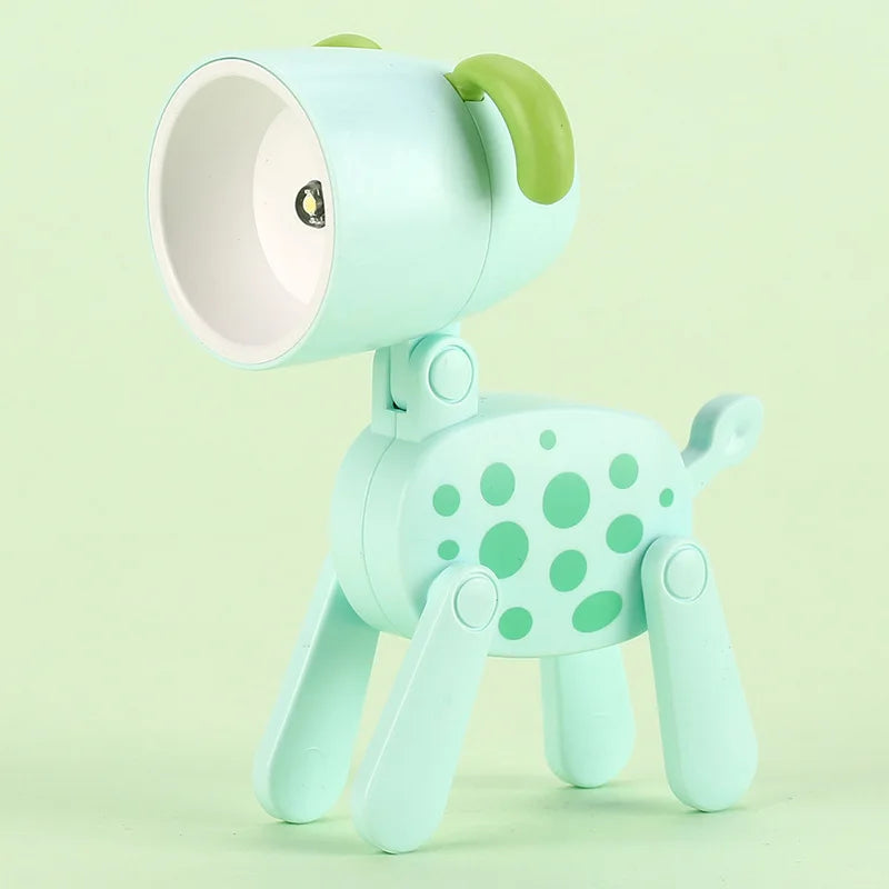 Mini LED Folding Night Light – Cute Dog & Deer Shape Bedside Lamp for Kids' Room & Gift Decor