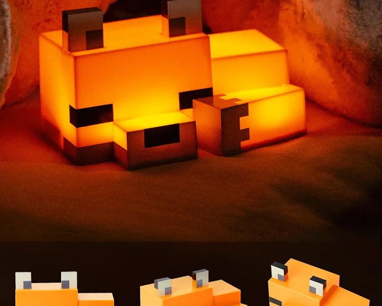 MC Game Baby Fox Night Light – LED Desk Lamp for Gaming Room & Kids' Bedroom