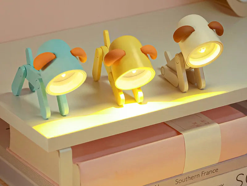 Mini LED Folding Night Light – Cute Dog & Deer Shape Bedside Lamp for Kids' Room & Gift Decor