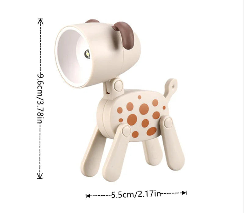 Mini LED Folding Night Light – Cute Dog & Deer Shape Bedside Lamp for Kids' Room & Gift Decor