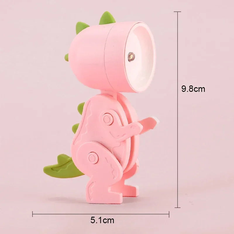 Mini Magnetic Dinosaur Night Light – Folding LED Bedside Lamp & Kids' Room Ornament