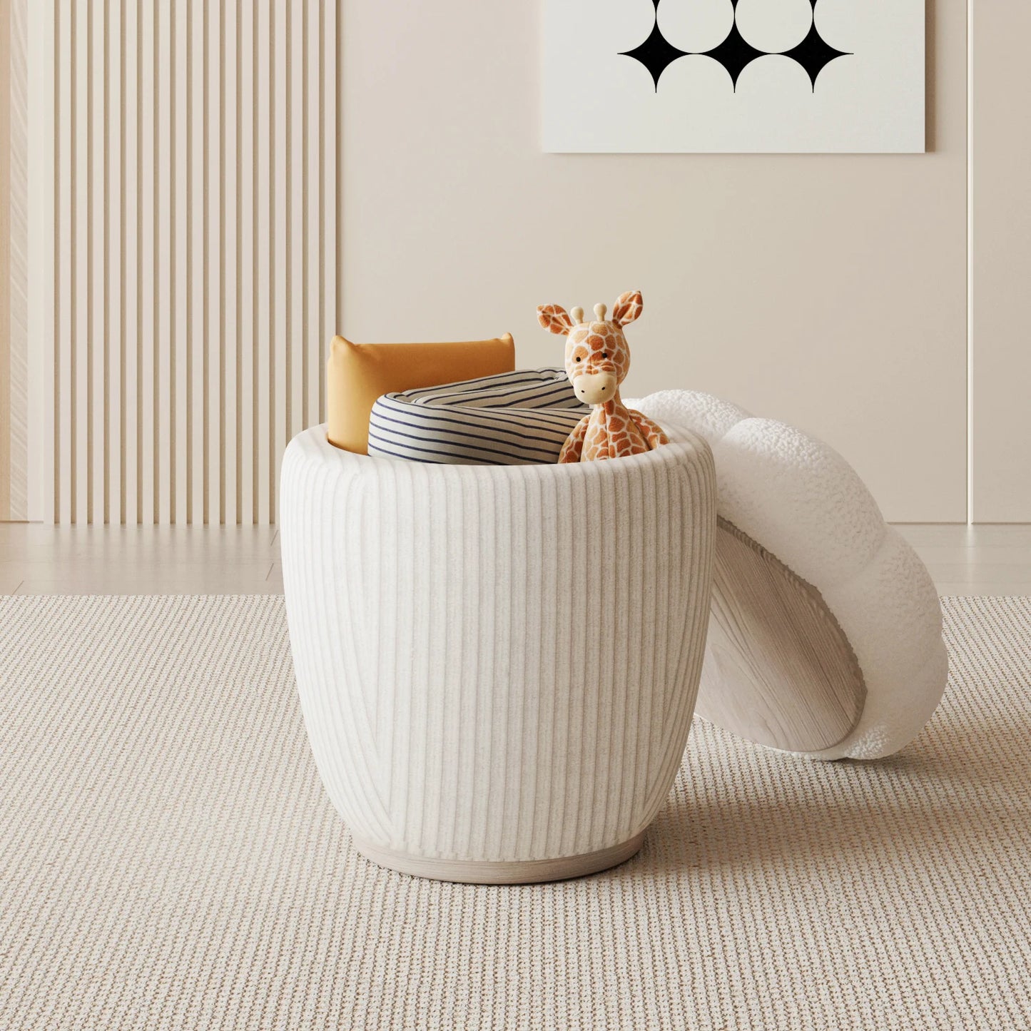 Cloud Cashmere Cake Storage Ottoman