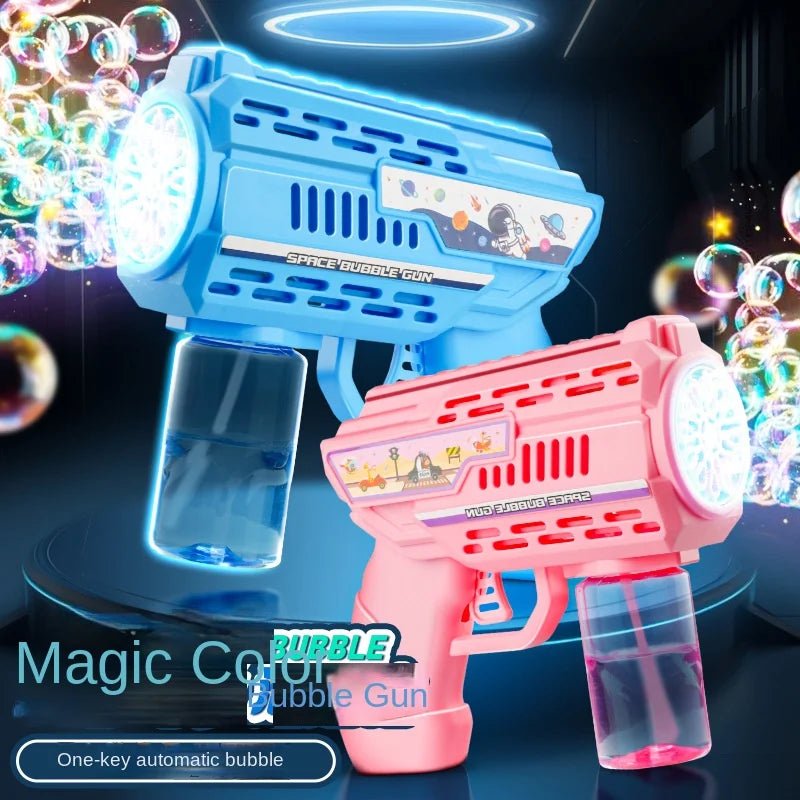 Space Style Electric Automatic Light Bubble Machine Bubble Gun