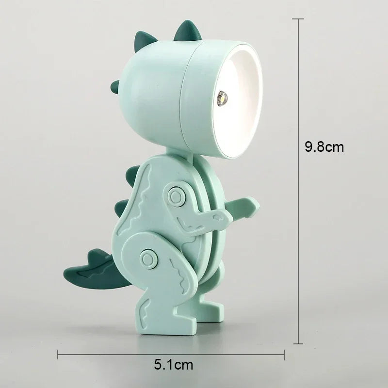 Mini Magnetic Dinosaur Night Light – Folding LED Bedside Lamp & Kids' Room Ornament