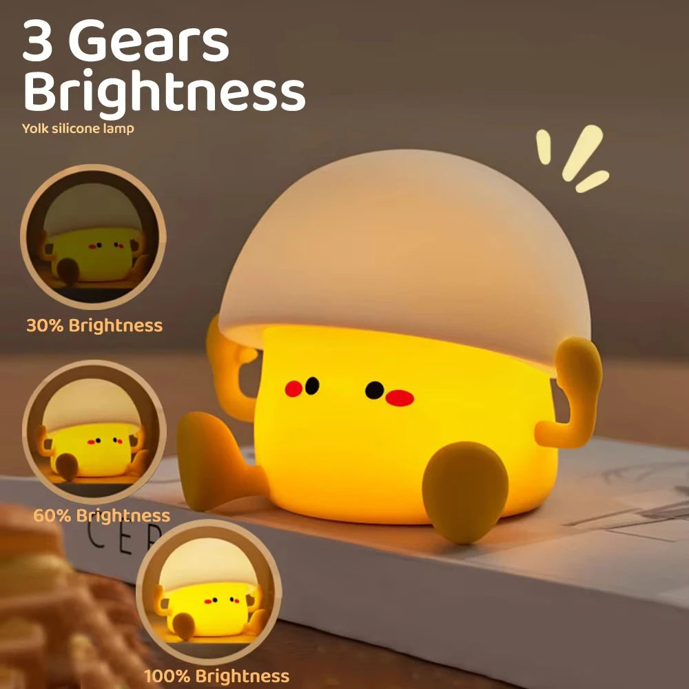 Cute Animal Silicone Night Light – Panda, Capybara, Axolotl, Mushroom & More | USB Rechargeable