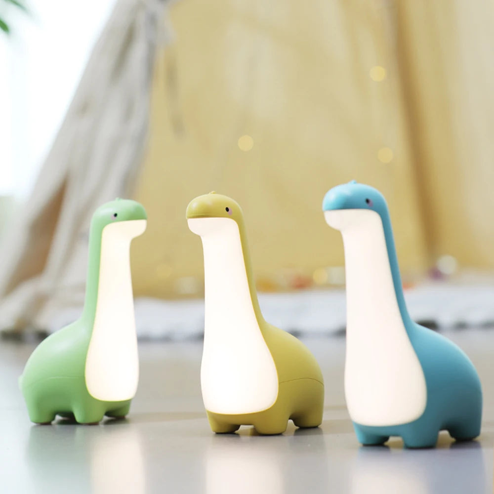 Dinosaur Night Light for Kids – USB Rechargeable Bedside Lamp with Timer, Eye Protection & Soft Glow