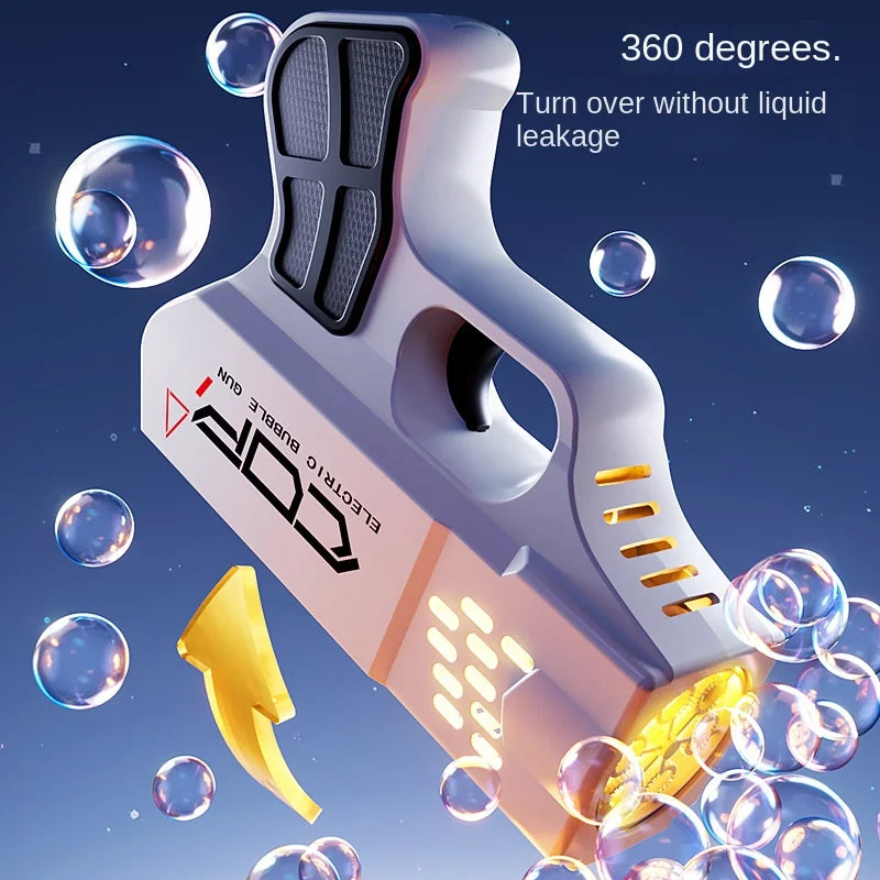 Space Style Electric Automatic Light Bubble Machine Bubble Gun