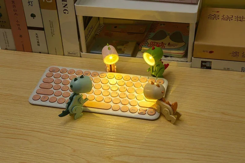Mini Magnetic Dinosaur Night Light – Folding LED Bedside Lamp & Kids' Room Ornament