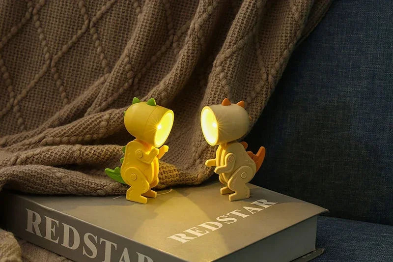 Mini Magnetic Dinosaur Night Light – Folding LED Bedside Lamp & Kids' Room Ornament