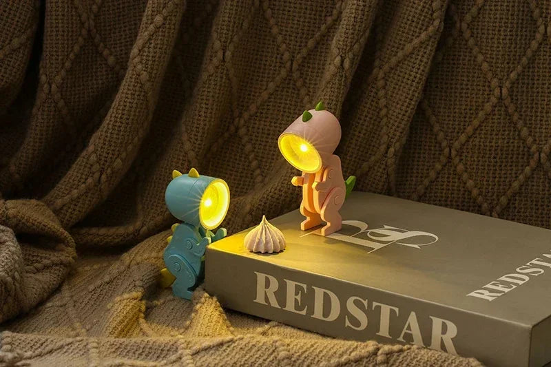 Mini Magnetic Dinosaur Night Light – Folding LED Bedside Lamp & Kids' Room Ornament