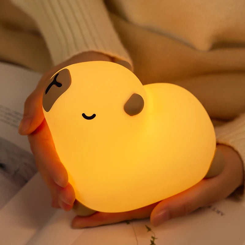 Cute Animal Silicone Night Light – Panda, Capybara, Axolotl, Mushroom & More | USB Rechargeable