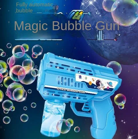 Space Style Electric Automatic Light Bubble Machine Bubble Gun