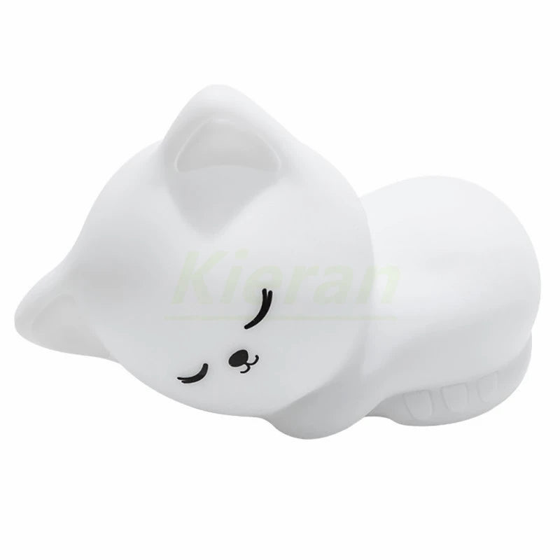 Soft Silicone Cat Night Light – 7 Color LED Rechargeable Floor Lamp for Kids & Nursery