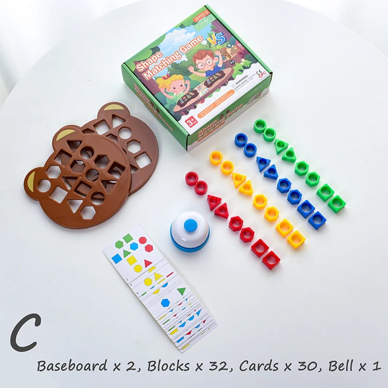 Color & Shape Matching Puzzle – Early Learning Board Game for Kids