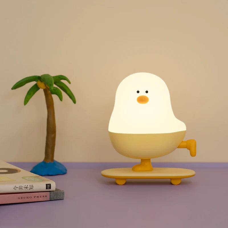 Eggshell Chicken Touch Night Light – Cute Cartoon LED Lamp with Warm Glow & Rechargeable Battery