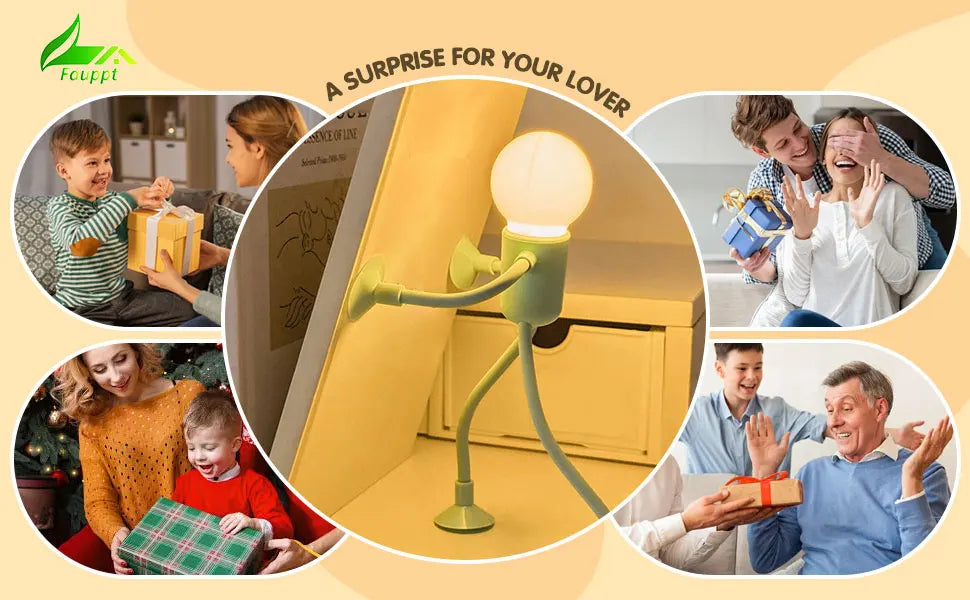 Funny Sportsman Shape-Shifting Night Light – Creative Suction Base Desk Lamp with Button Battery
