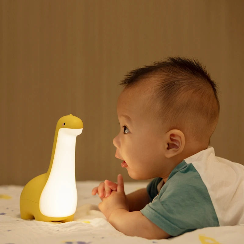 Dinosaur Night Light for Kids – USB Rechargeable Bedside Lamp with Timer, Eye Protection & Soft Glow