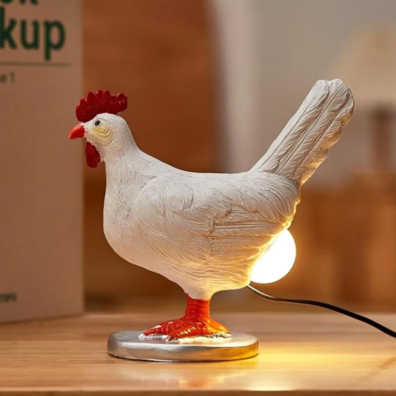 Funny Chicken Night Light – Decorative LED Resin Table Lamp for Bedroom, Party & Easter Decor