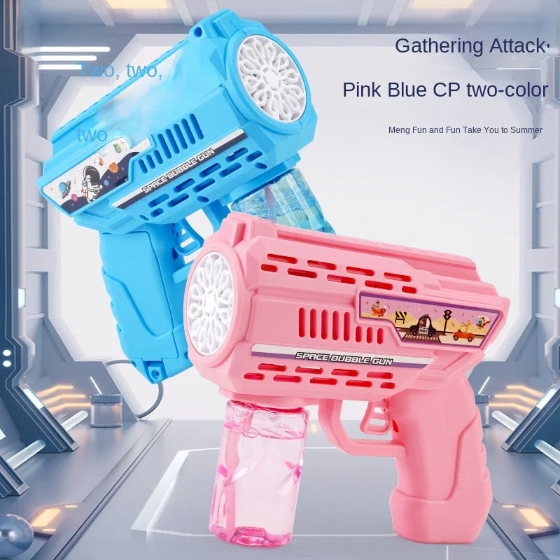 Space Style Electric Automatic Light Bubble Machine Bubble Gun