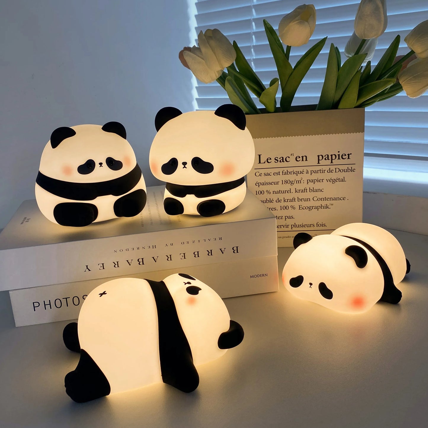 Cute Animal Silicone Night Light – Panda, Capybara, Axolotl, Mushroom & More | USB Rechargeable