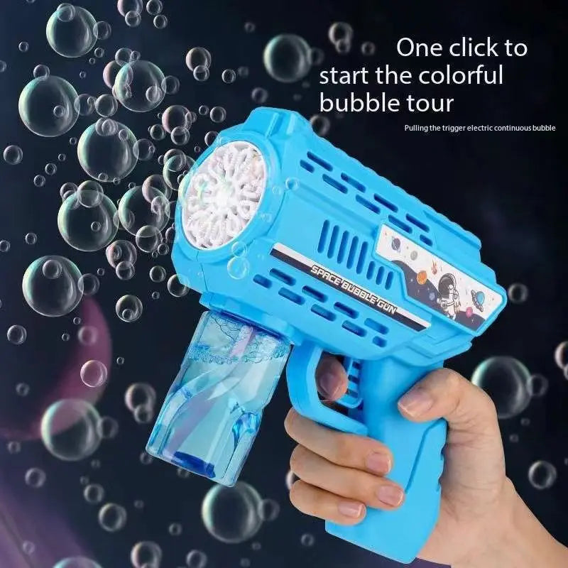 Space Style Electric Automatic Light Bubble Machine Bubble Gun