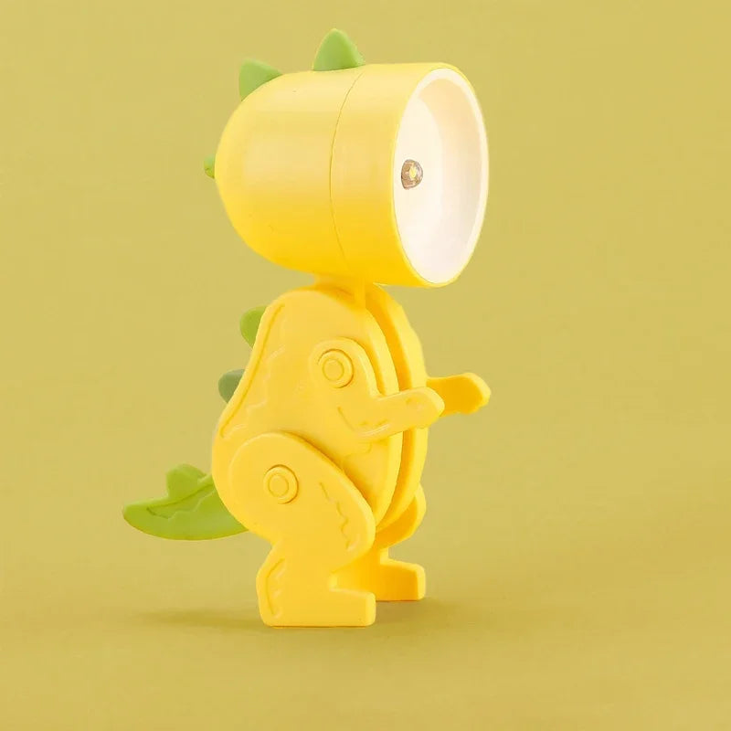 Mini Magnetic Dinosaur Night Light – Folding LED Bedside Lamp & Kids' Room Ornament