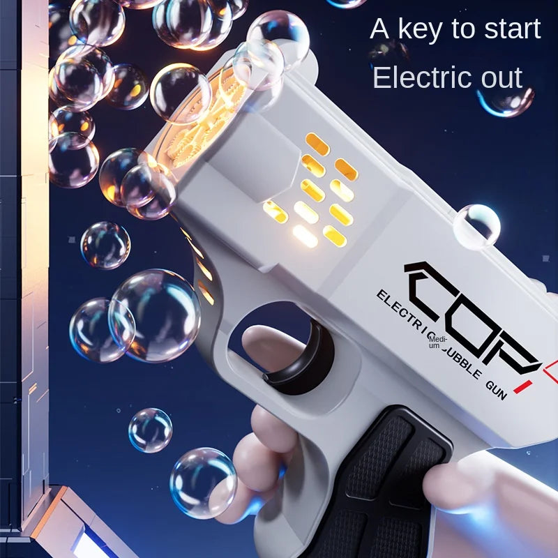 Space Style Electric Automatic Light Bubble Machine Bubble Gun