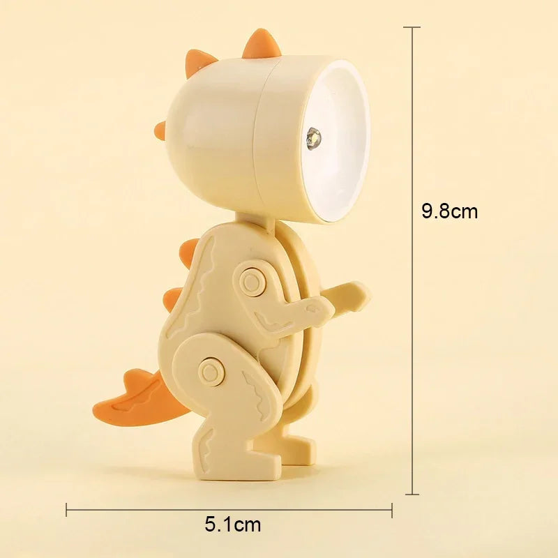 Mini Magnetic Dinosaur Night Light – Folding LED Bedside Lamp & Kids' Room Ornament