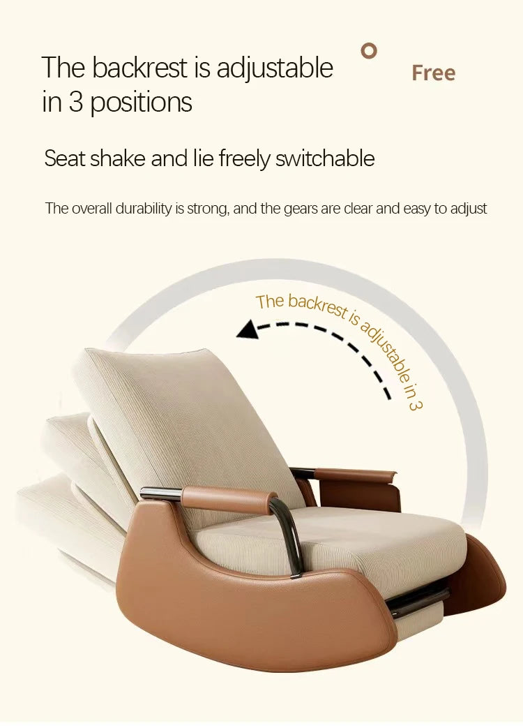 Modern Tech-Fabric Rocking Lounge Chair with Footrest