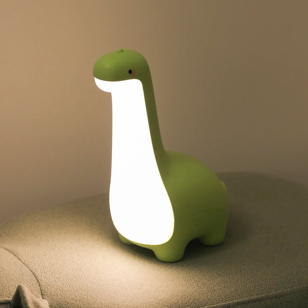 Dinosaur Night Light for Kids – USB Rechargeable Bedside Lamp with Timer, Eye Protection & Soft Glow