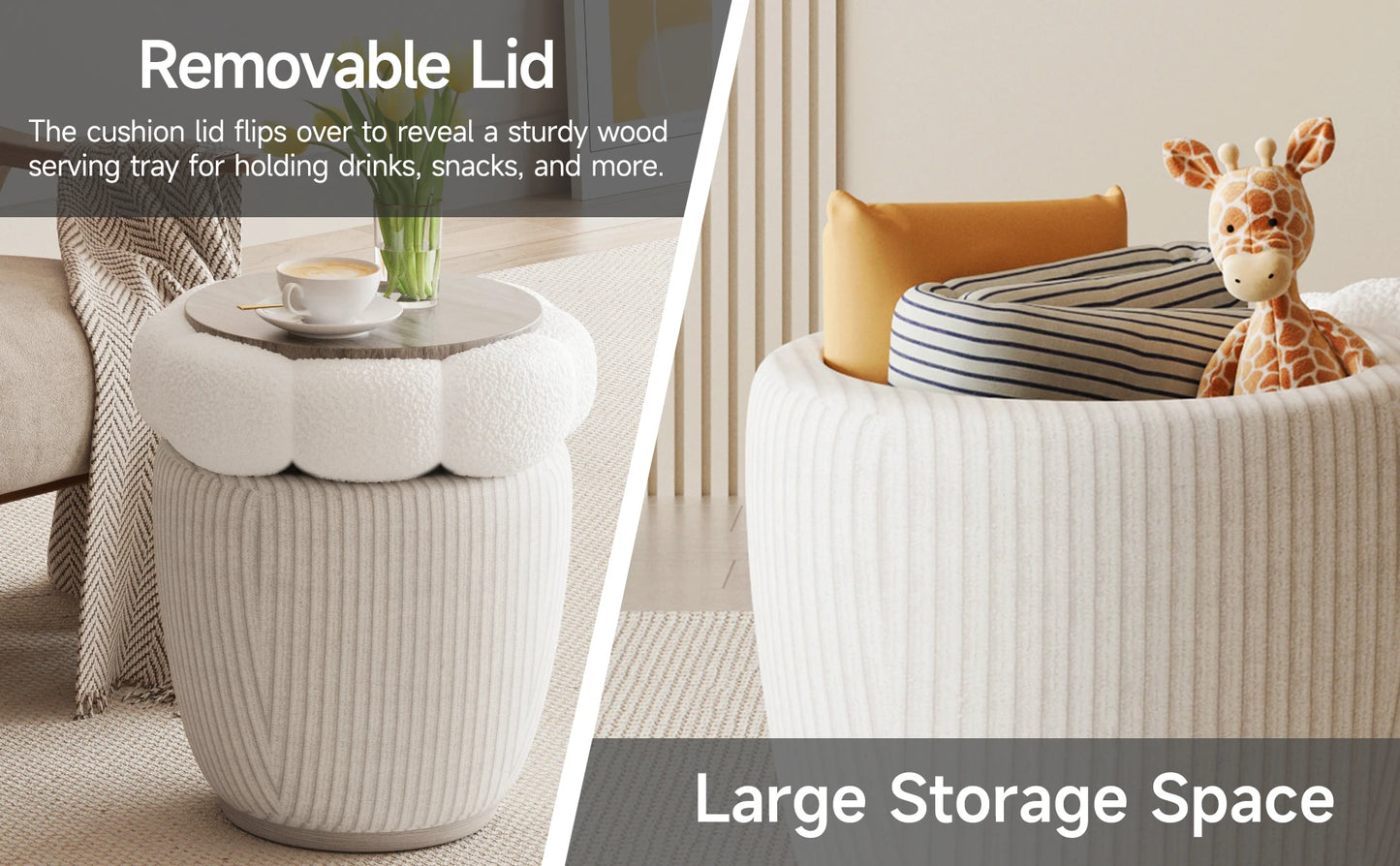 Cloud Cashmere Cake Storage Ottoman