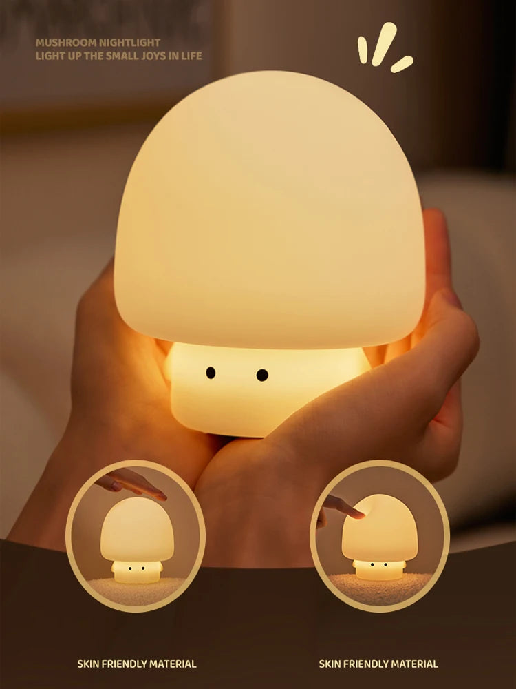 Cute Animal Silicone Night Light – Panda, Capybara, Axolotl, Mushroom & More | USB Rechargeable