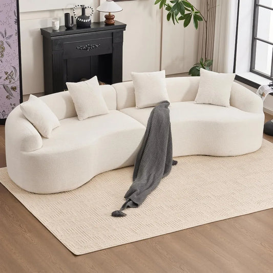 110" Oversized Chenille Cloud Sectional – Extra Deep 4-Seater with Plush Cushions & Pillows