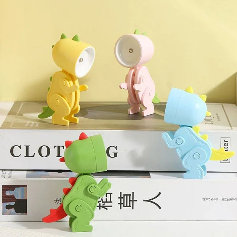 Mini Magnetic Dinosaur Night Light – Folding LED Bedside Lamp & Kids' Room Ornament