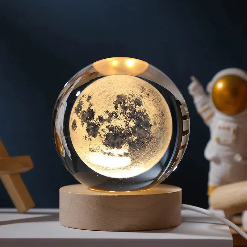 3D Galaxy Crystal Ball Lamp – USB LED Night Light