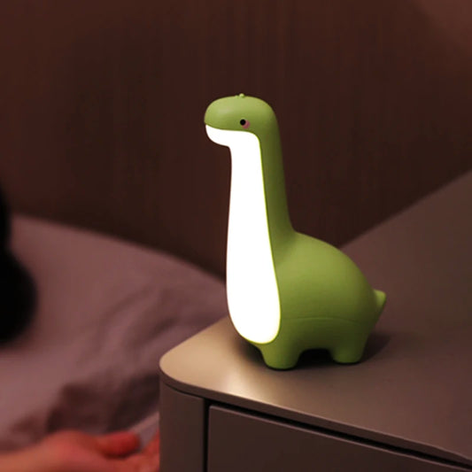 Dinosaur Night Light for Kids – USB Rechargeable Bedside Lamp with Timer, Eye Protection & Soft Glow