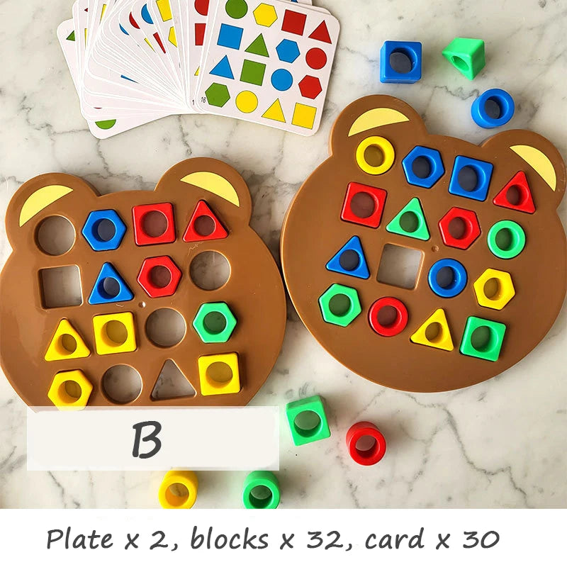 Color & Shape Matching Puzzle – Early Learning Board Game for Kids