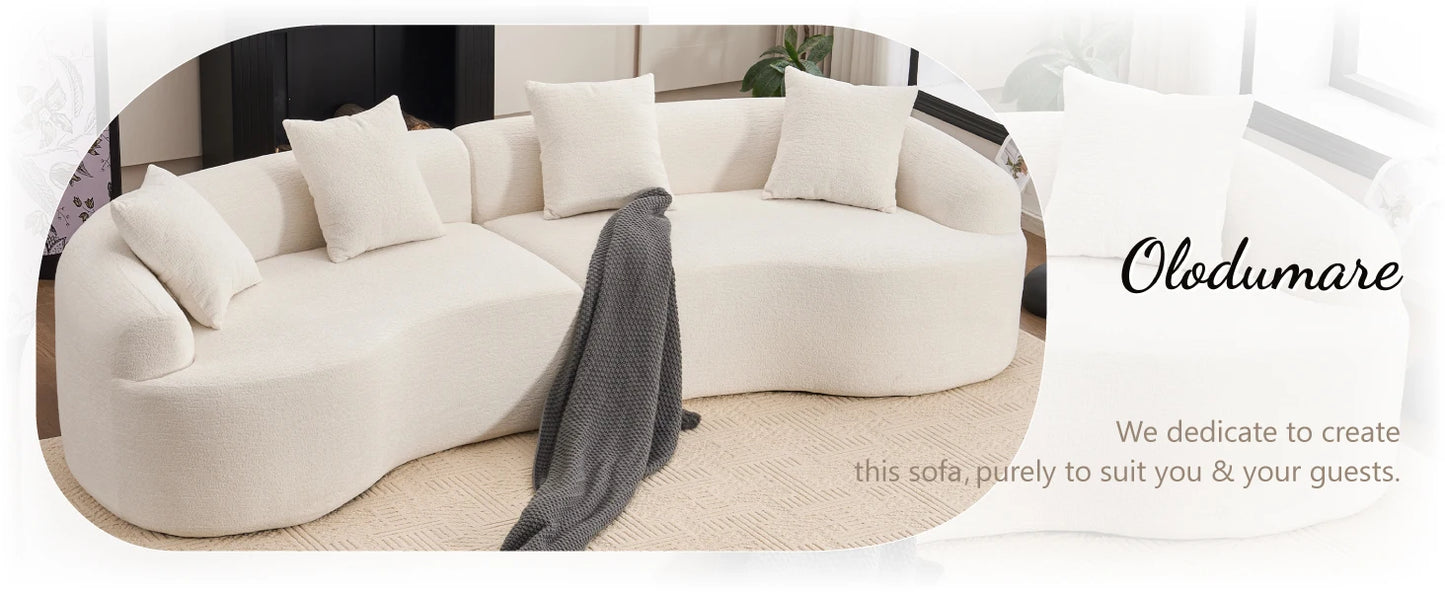 110" Oversized Chenille Cloud Sectional – Extra Deep 4-Seater with Plush Cushions & Pillows