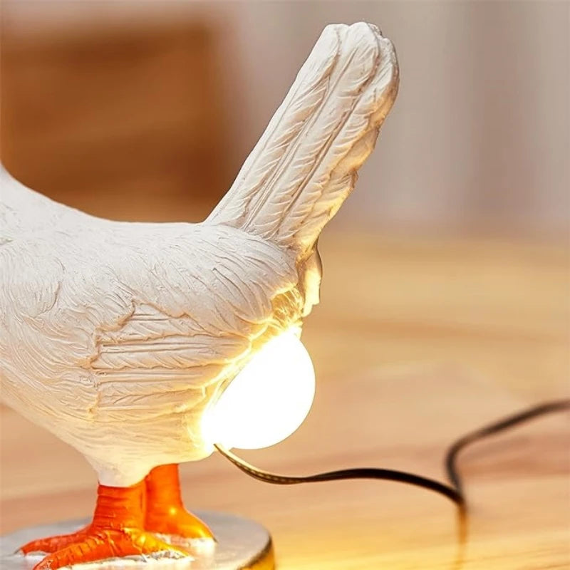 Funny Chicken Night Light – Decorative LED Resin Table Lamp for Bedroom, Party & Easter Decor