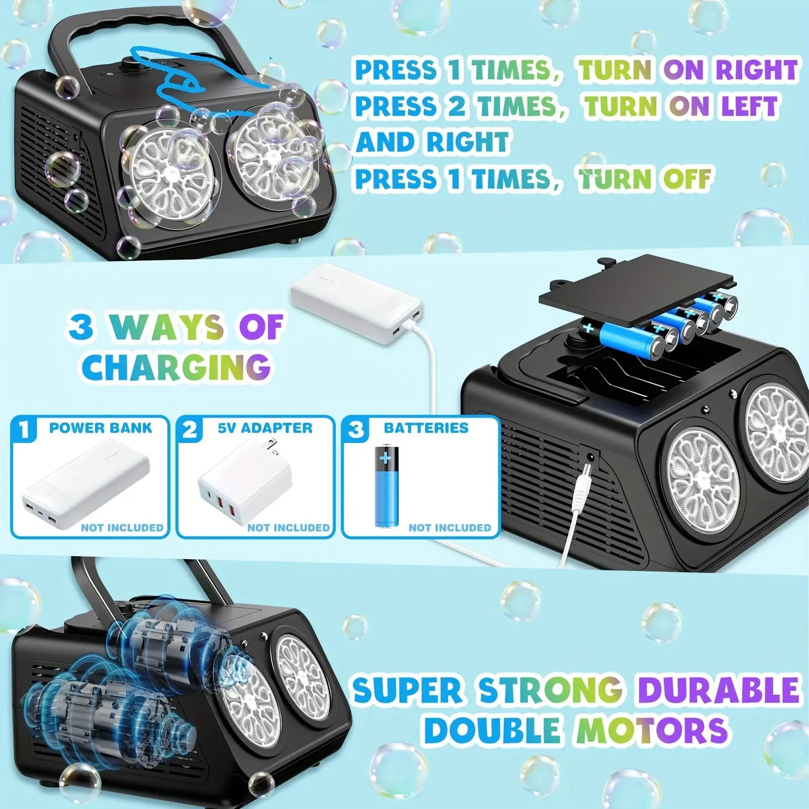 Handheld automatic bubble machine, children's portable bubble machine