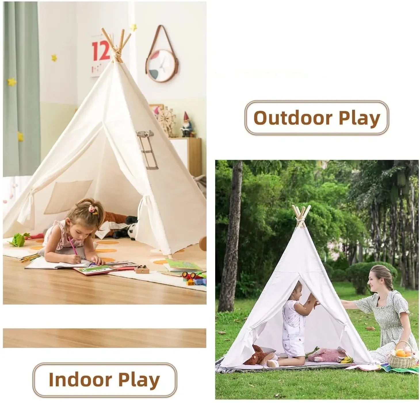 Kids Teepee Play Tent – Foldable Indoor and Outdoor Adventure Space