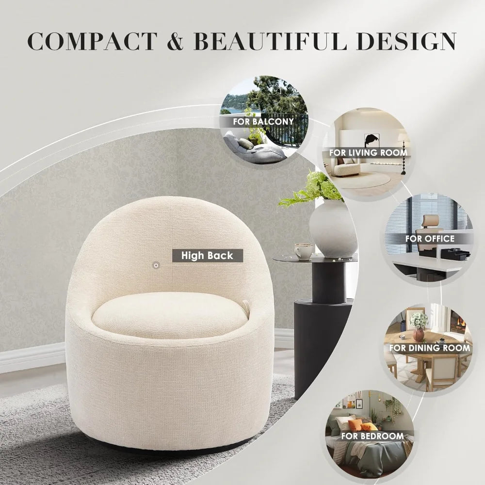 360° Swivel Barrel Accent Chair with Hidden Storage
