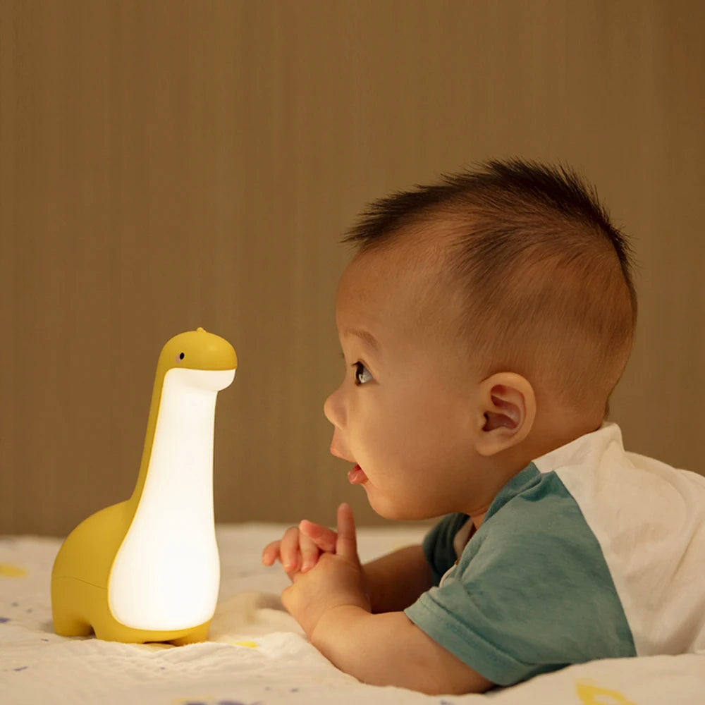 Dinosaur Night Light for Kids – USB Rechargeable Bedside Lamp with Timer, Eye Protection & Soft Glow