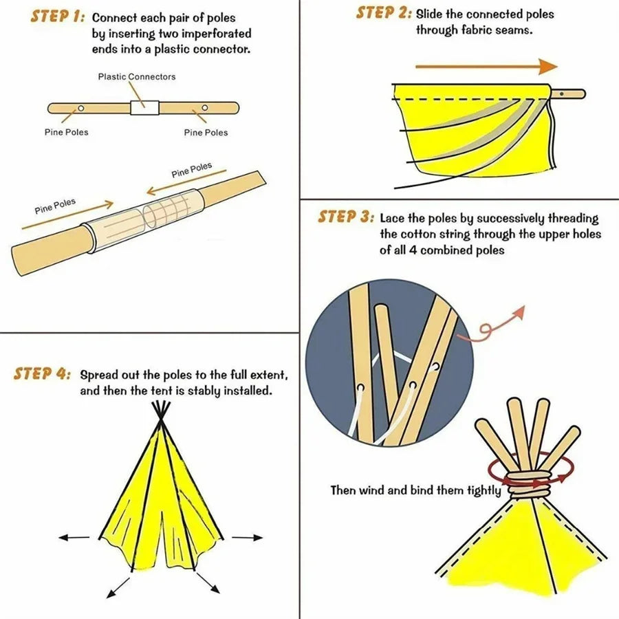 Kids Teepee Play Tent – Foldable Indoor and Outdoor Adventure Space