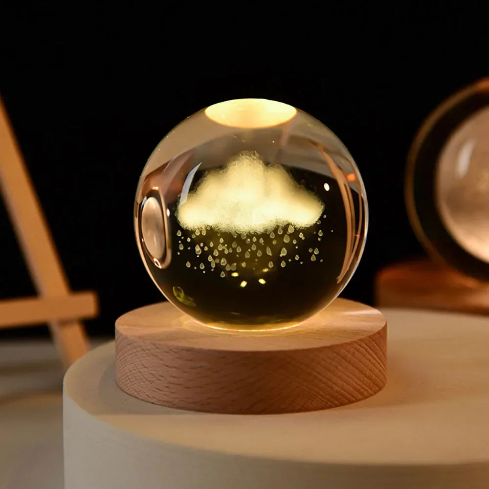 3D Galaxy Crystal Ball Lamp – USB LED Night Light