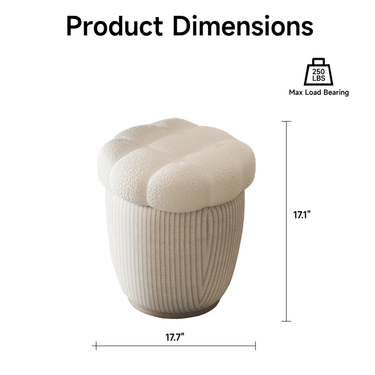 Cloud Cashmere Cake Storage Ottoman